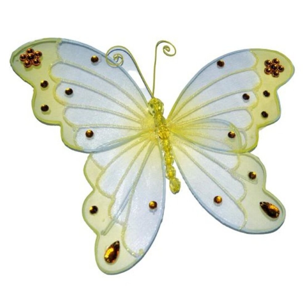 Sparkle Nylon Doll Butterfly Angel Wings Yellow & Gold Fits most 18" Dolls